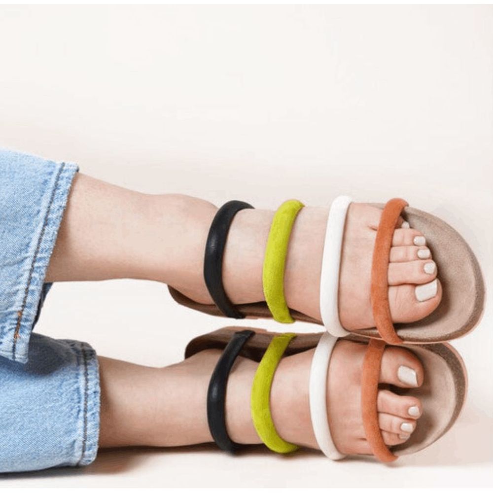 Charlotte Stone NWOT Anthropologie Gloria Sandals Multi Lime, Size 8, MSRP $204